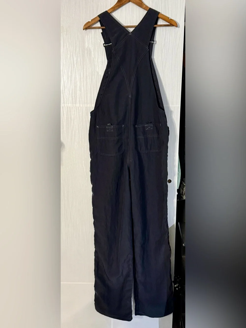 Vintage Y2K UNIONBAY Black Nylon Utility Bib Overalls Size L - Picture 3 of 11